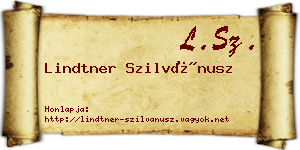 Lindtner Szilvánusz névjegykártya